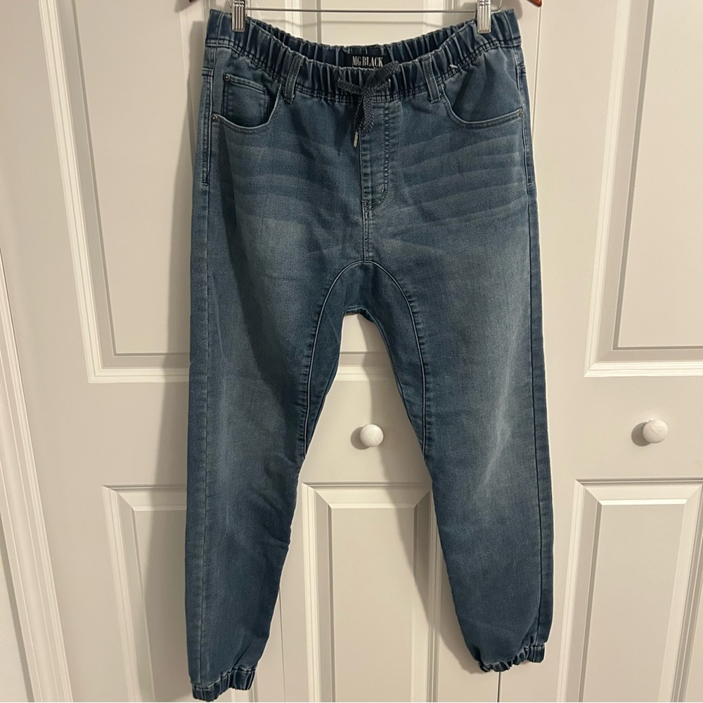 MG‎ Black Label Denim Jogger Jeans Elastic Waist Drawstring